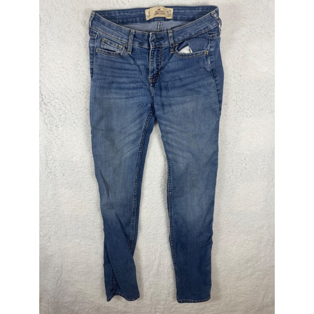 Hollister Skinny Jeans Womens Size 25/32 Blue Denim‎ Low Rise Casual